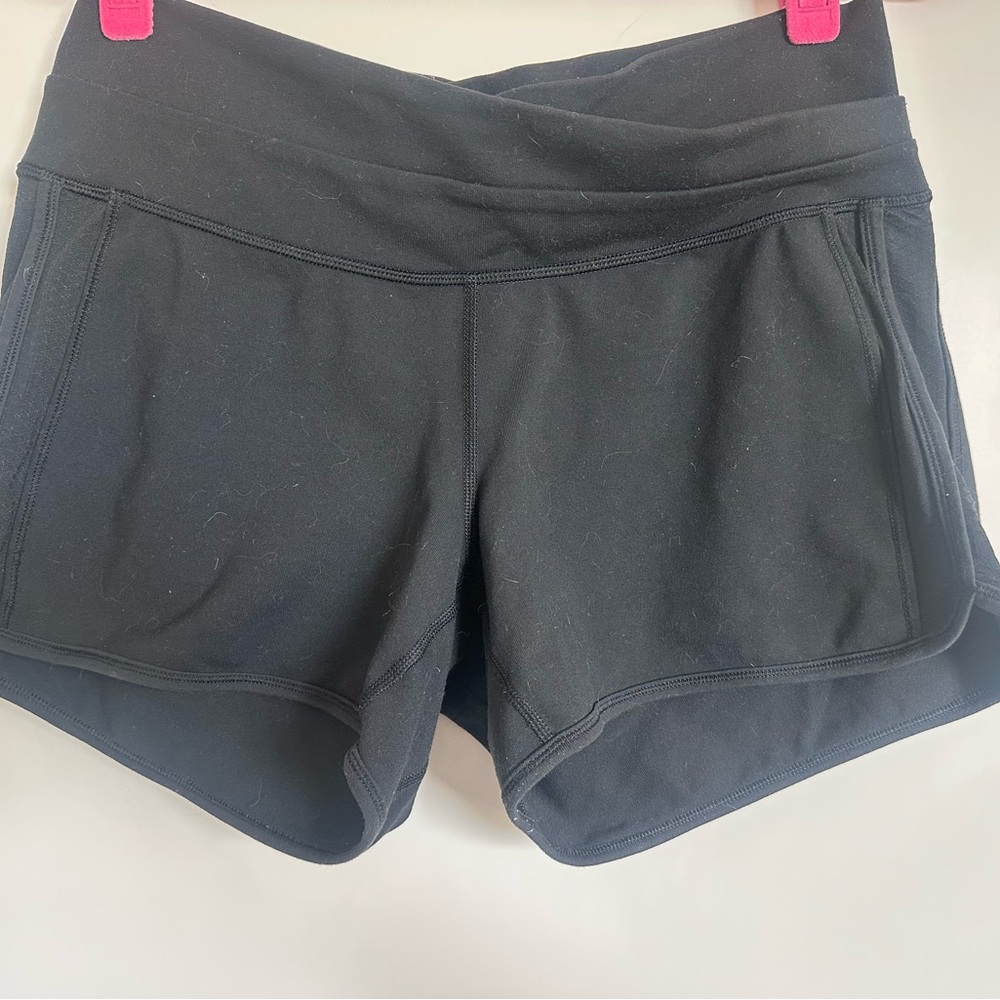 Black lululemon athletica Asymmetrical Band Shorts